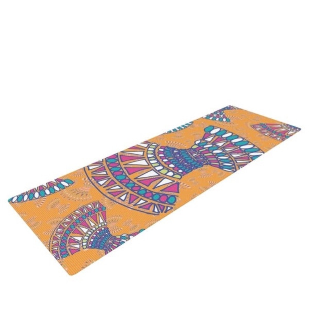 KESS inHouse Yoga Mat abstract tangerine 72”x24”